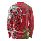 Personalised New Zealand Koru Pohutukawa Long Sleeve Shirt Meri Kirihimete Aroha for Christmas - Aussie Hoodie