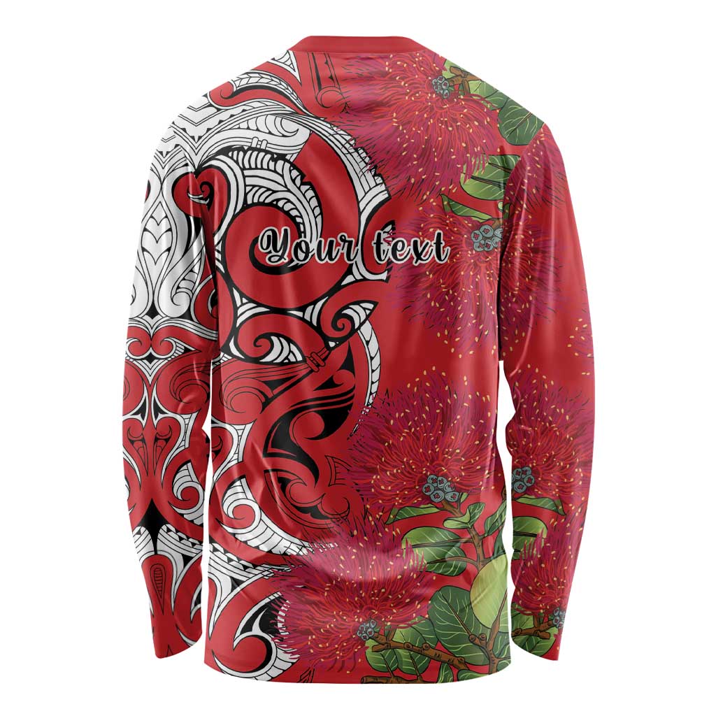 Personalised New Zealand Koru Pohutukawa Long Sleeve Shirt Meri Kirihimete Aroha for Christmas - Aussie Hoodie