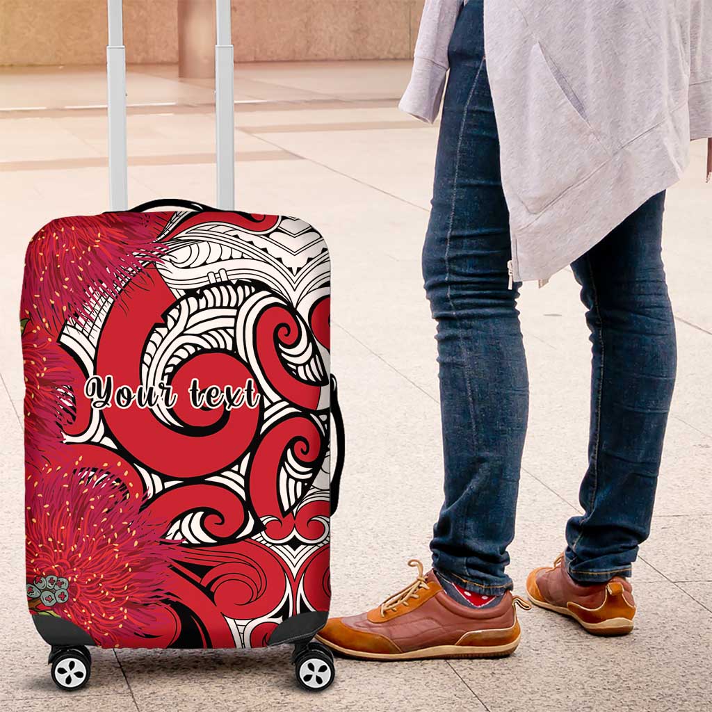 Personalised New Zealand Koru Pohutukawa Luggage Cover Meri Kirihimete Aroha for Christmas - Aussie Hoodie