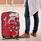 Personalised New Zealand Koru Pohutukawa Luggage Cover Meri Kirihimete Aroha for Christmas - Aussie Hoodie