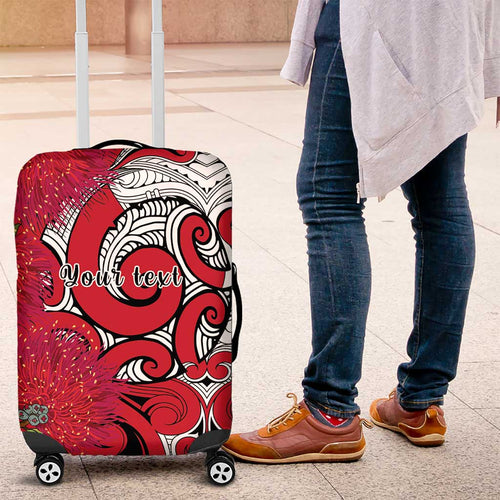 Personalised New Zealand Koru Pohutukawa Luggage Cover Meri Kirihimete Aroha for Christmas - Aussie Hoodie