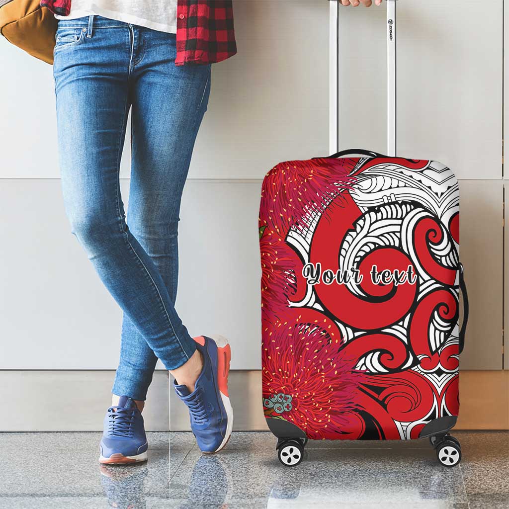 Personalised New Zealand Koru Pohutukawa Luggage Cover Meri Kirihimete Aroha for Christmas - Aussie Hoodie