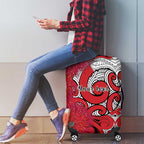 Personalised New Zealand Koru Pohutukawa Luggage Cover Meri Kirihimete Aroha for Christmas - Aussie Hoodie