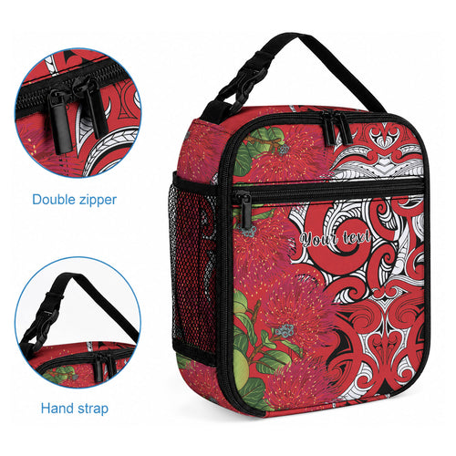 Personalised New Zealand Koru Pohutukawa Lunch Bag Meri Kirihimete Aroha for Christmas