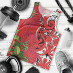 Personalised New Zealand Koru Pohutukawa Men Tank Top Meri Kirihimete Aroha for Christmas - Aussie Hoodie