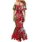 Personalised New Zealand Koru Pohutukawa Mermaid Dress Meri Kirihimete Aroha for Christmas - Aussie Hoodie