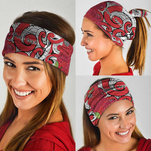 Personalised New Zealand Koru Pohutukawa Neck Gaiter Meri Kirihimete Aroha for Christmas - Aussie Hoodie