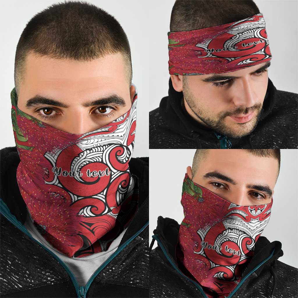 Personalised New Zealand Koru Pohutukawa Neck Gaiter Meri Kirihimete Aroha for Christmas - Aussie Hoodie