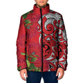 Personalised New Zealand Koru Pohutukawa Padded Jacket Meri Kirihimete Aroha for Christmas - Aussie Hoodie