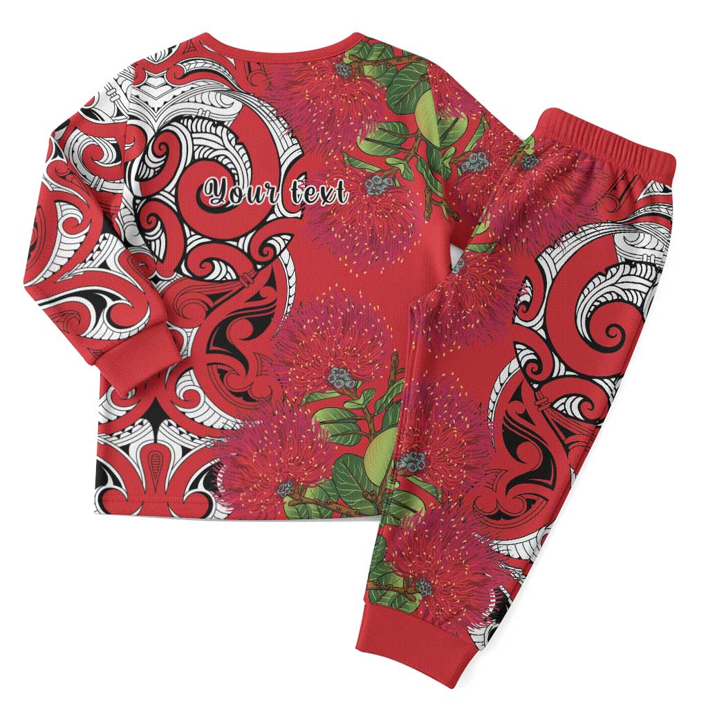 Personalised New Zealand Koru Pohutukawa Christmas Pajama Set Meri Kirihimete Aroha for Christmas - Aussie Hoodie