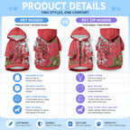Personalised New Zealand Koru Pohutukawa Pet Hoodie Meri Kirihimete Aroha for Christmas