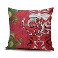 Personalised New Zealand Koru Pohutukawa Pillow Cover Meri Kirihimete Aroha for Christmas - Aussie Hoodie