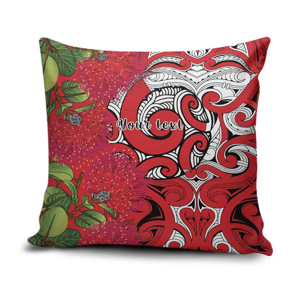 Personalised New Zealand Koru Pohutukawa Pillow Cover Meri Kirihimete Aroha for Christmas - Aussie Hoodie