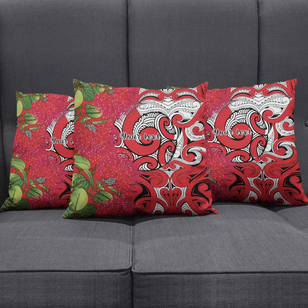Personalised New Zealand Koru Pohutukawa Pillow Cover Meri Kirihimete Aroha for Christmas - Aussie Hoodie