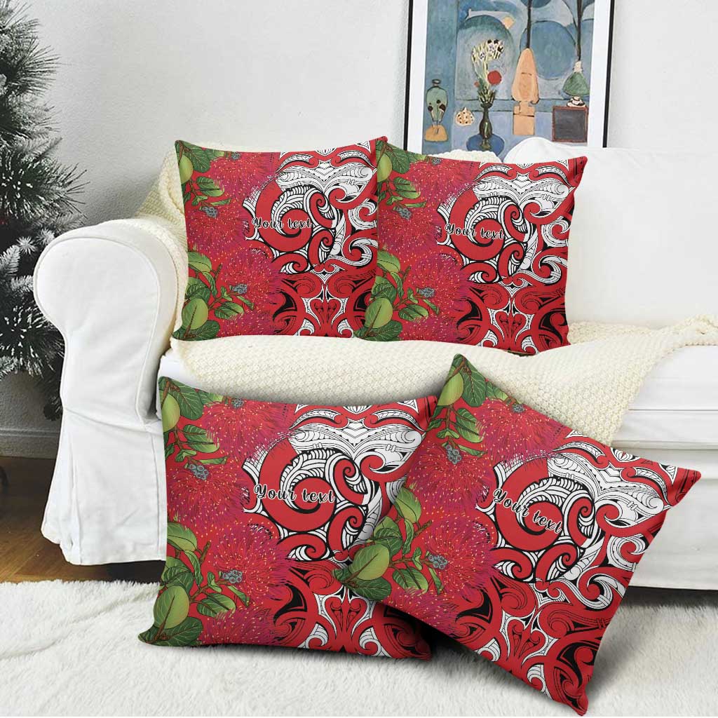 Personalised New Zealand Koru Pohutukawa Pillow Cover Meri Kirihimete Aroha for Christmas - Aussie Hoodie