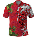 Personalised New Zealand Koru Pohutukawa Polo Shirt Meri Kirihimete Aroha for Christmas - Aussie Hoodie