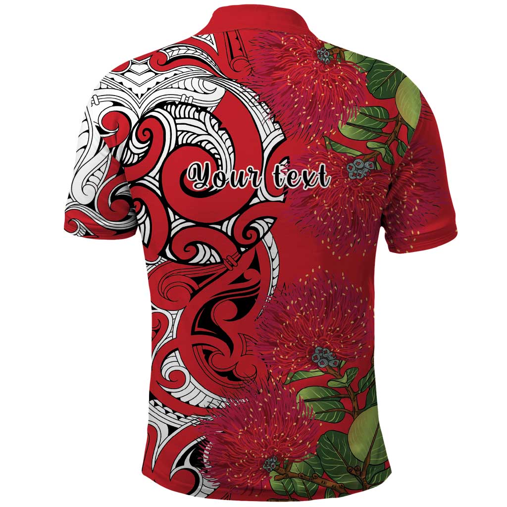 Personalised New Zealand Koru Pohutukawa Polo Shirt Meri Kirihimete Aroha for Christmas - Aussie Hoodie