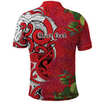 Personalised New Zealand Koru Pohutukawa Polo Shirt Meri Kirihimete Aroha for Christmas - Aussie Hoodie