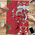 Personalised New Zealand Koru Pohutukawa Puzzle Meri Kirihimete Aroha for Christmas - Aussie Hoodie