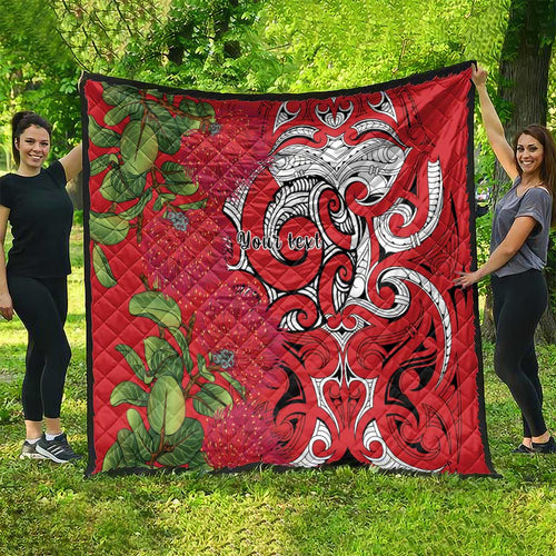 Personalised New Zealand Koru Pohutukawa Quilt Meri Kirihimete Aroha for Christmas - Aussie Hoodie