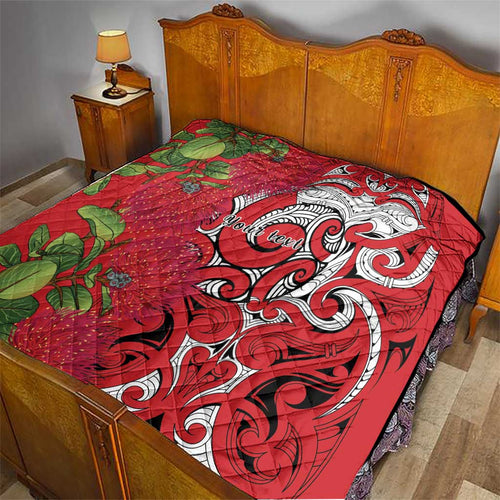 Personalised New Zealand Koru Pohutukawa Quilt Meri Kirihimete Aroha for Christmas - Aussie Hoodie