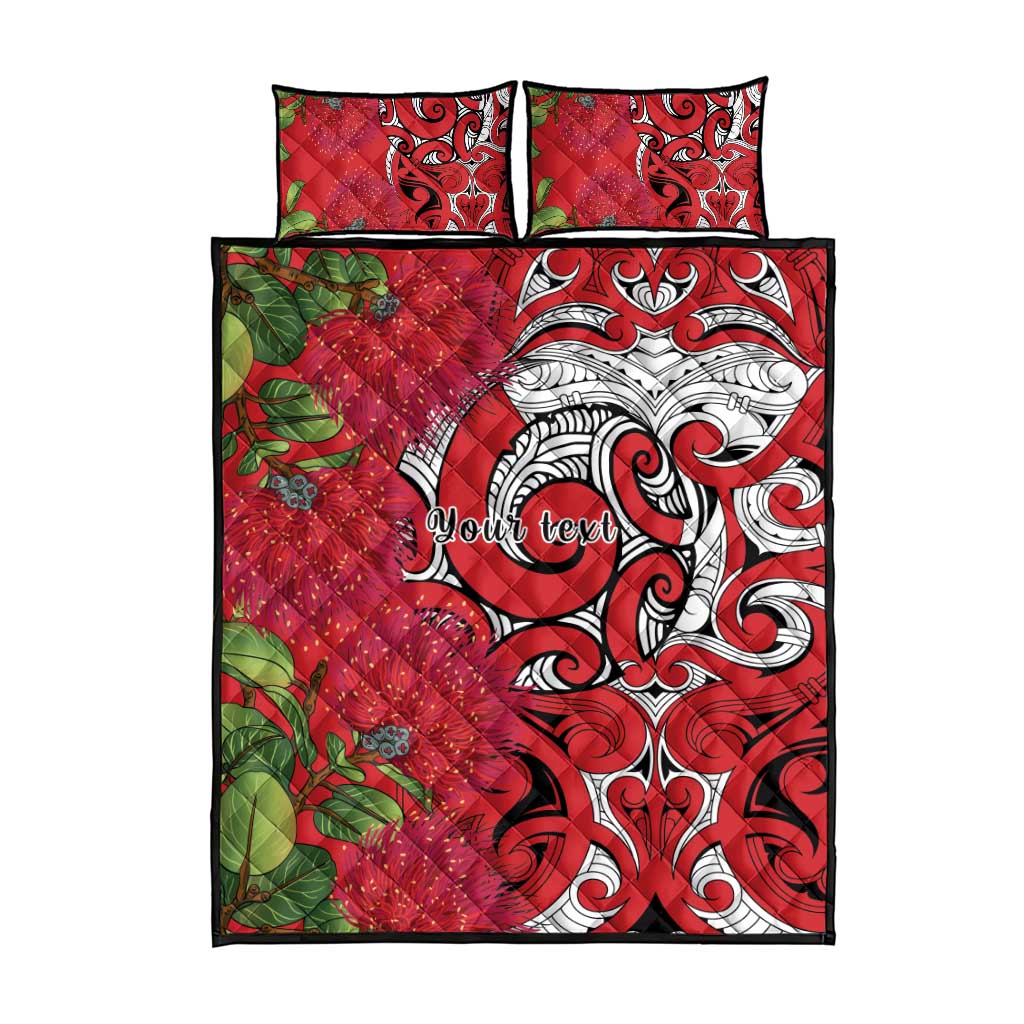Personalised New Zealand Koru Pohutukawa Quilt Bed Set Meri Kirihimete Aroha for Christmas - Aussie Hoodie
