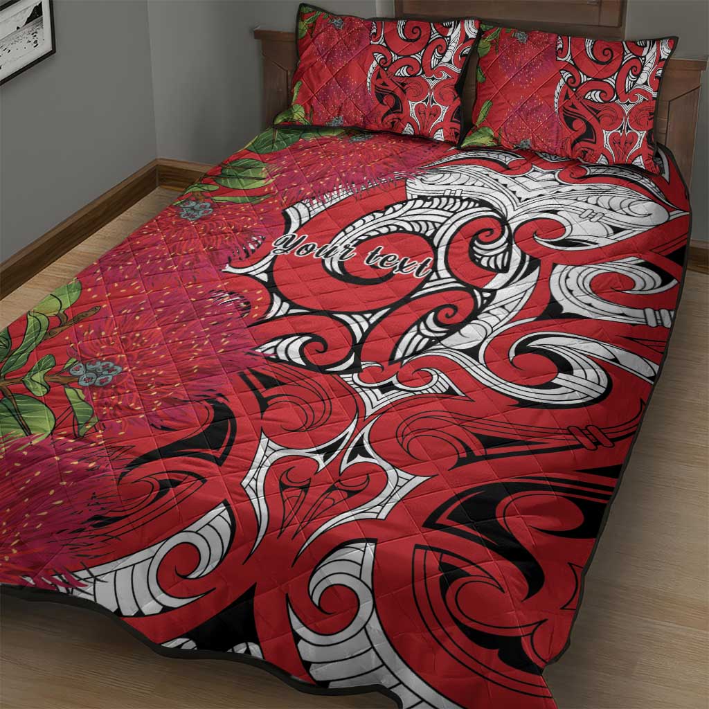 Personalised New Zealand Koru Pohutukawa Quilt Bed Set Meri Kirihimete Aroha for Christmas - Aussie Hoodie