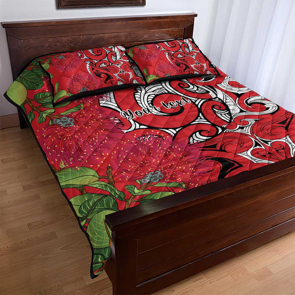 Personalised New Zealand Koru Pohutukawa Quilt Bed Set Meri Kirihimete Aroha for Christmas - Aussie Hoodie