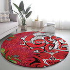 Personalised New Zealand Koru Pohutukawa Round Carpet Meri Kirihimete Aroha for Christmas - Aussie Hoodie