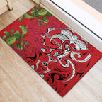 Personalised New Zealand Koru Pohutukawa Rubber Doormat Meri Kirihimete Aroha for Christmas - Aussie Hoodie