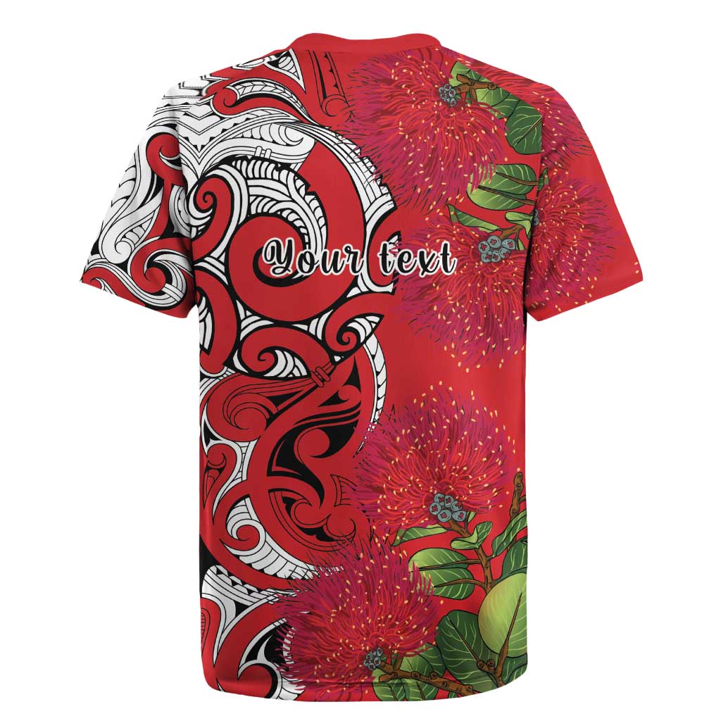 Personalised New Zealand Koru Pohutukawa Rugby Jersey Meri Kirihimete Aroha for Christmas - Aussie Hoodie