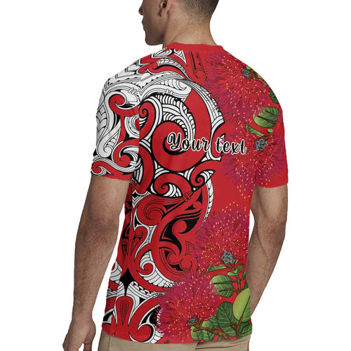 Personalised New Zealand Koru Pohutukawa Rugby Jersey Meri Kirihimete Aroha for Christmas - Aussie Hoodie