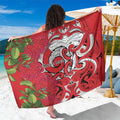 Personalised New Zealand Koru Pohutukawa Sarong Meri Kirihimete Aroha for Christmas - Aussie Hoodie