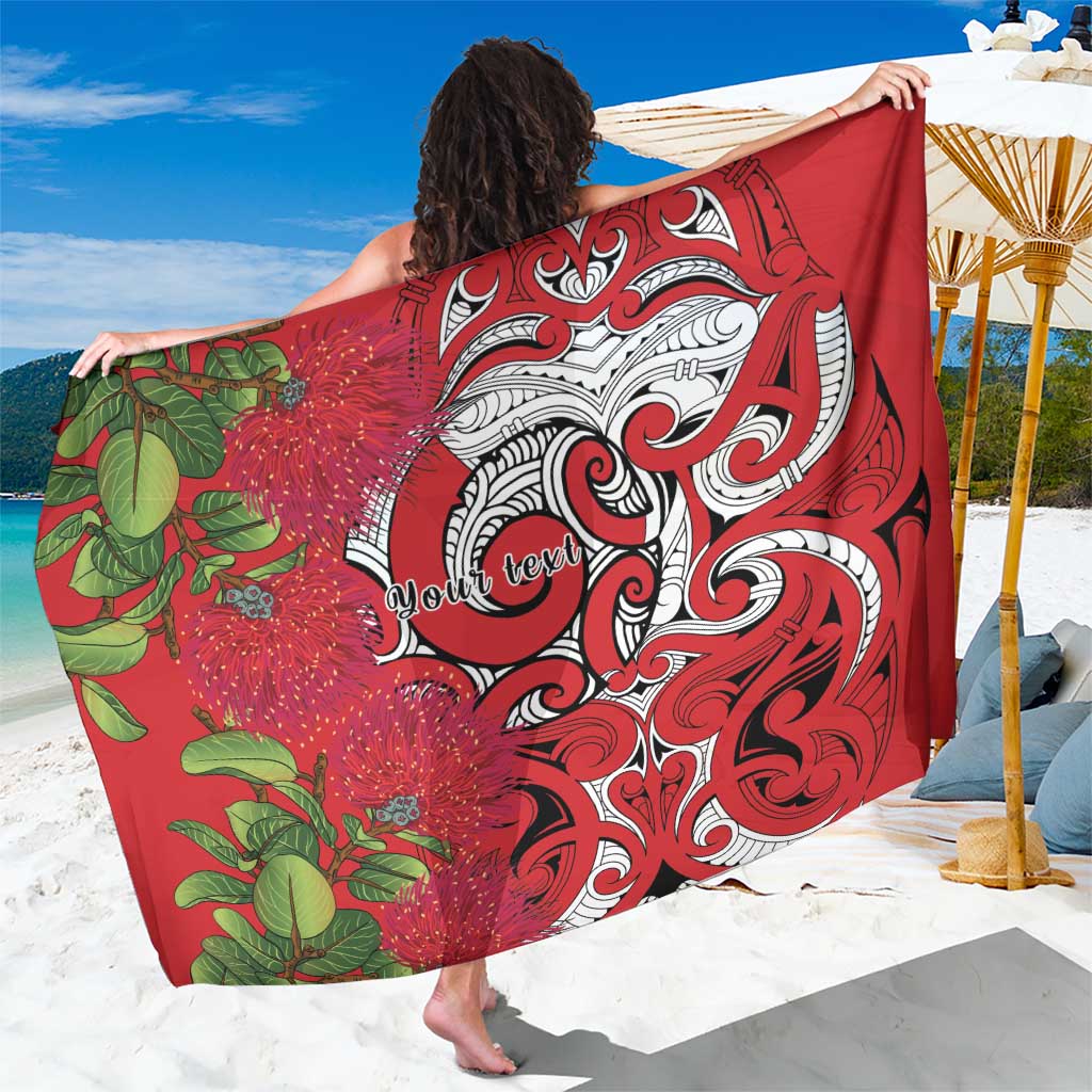 Personalised New Zealand Koru Pohutukawa Sarong Meri Kirihimete Aroha for Christmas - Aussie Hoodie