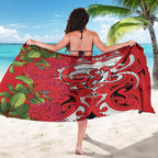 Personalised New Zealand Koru Pohutukawa Sarong Meri Kirihimete Aroha for Christmas - Aussie Hoodie