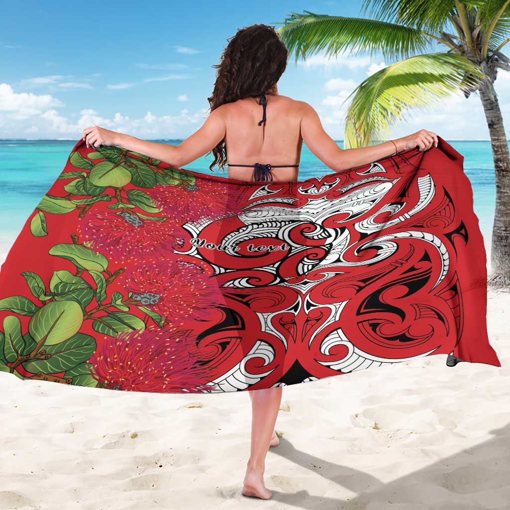 Personalised New Zealand Koru Pohutukawa Sarong Meri Kirihimete Aroha for Christmas - Aussie Hoodie