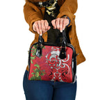 Personalised New Zealand Koru Pohutukawa Shoulder Handbag Meri Kirihimete Aroha for Christmas - Aussie Hoodie