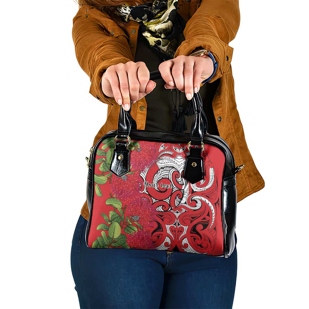 Personalised New Zealand Koru Pohutukawa Shoulder Handbag Meri Kirihimete Aroha for Christmas - Aussie Hoodie