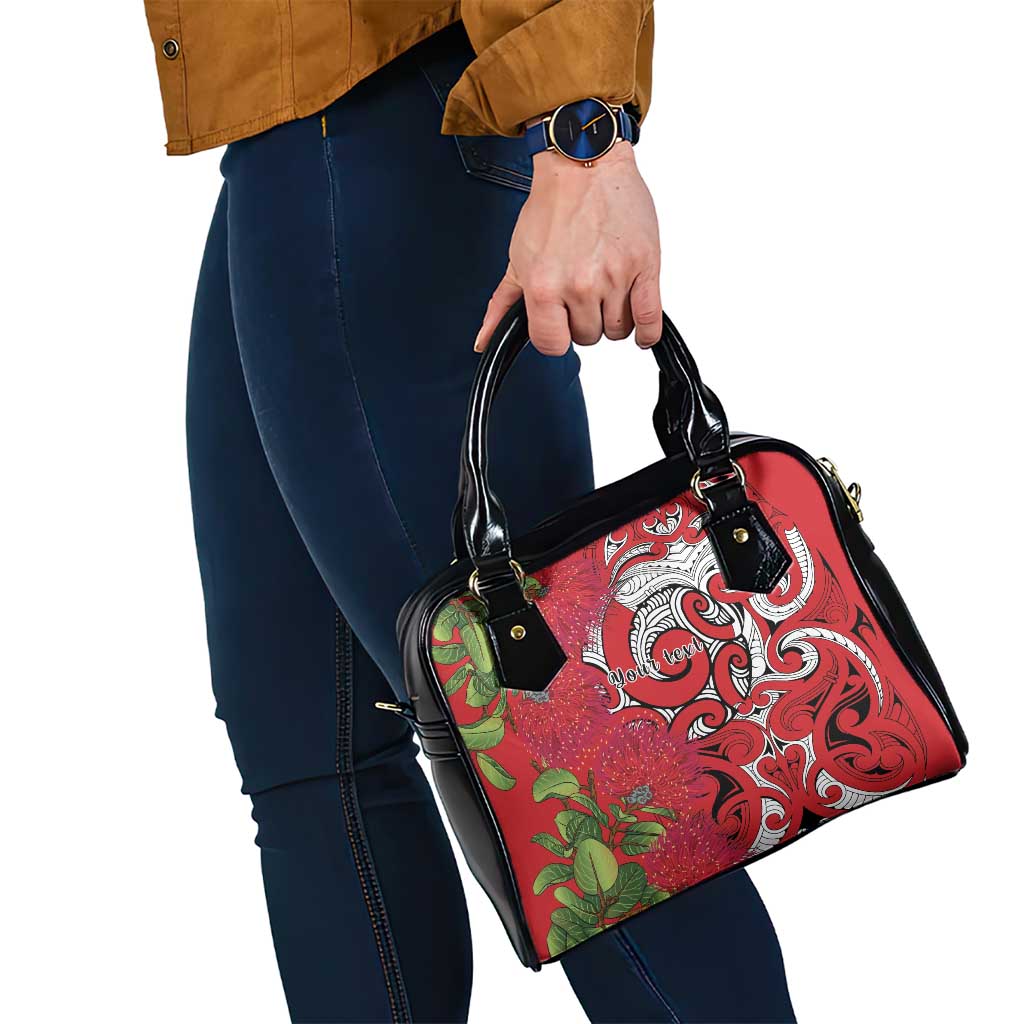 Personalised New Zealand Koru Pohutukawa Shoulder Handbag Meri Kirihimete Aroha for Christmas - Aussie Hoodie
