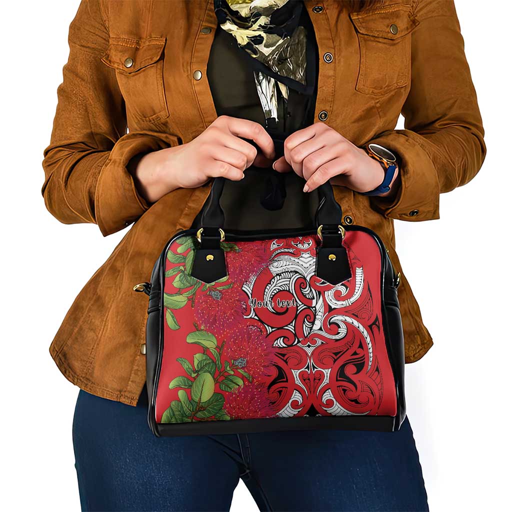 Personalised New Zealand Koru Pohutukawa Shoulder Handbag Meri Kirihimete Aroha for Christmas - Aussie Hoodie
