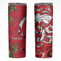 Personalised New Zealand Koru Pohutukawa Skinny Tumbler Meri Kirihimete Aroha for Christmas - Aussie Hoodie