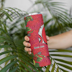 Personalised New Zealand Koru Pohutukawa Skinny Tumbler Meri Kirihimete Aroha for Christmas - Aussie Hoodie