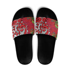 Personalised New Zealand Koru Pohutukawa Slide Sandals Meri Kirihimete Aroha for Christmas - Aussie Hoodie