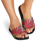 Personalised New Zealand Koru Pohutukawa Slide Sandals Meri Kirihimete Aroha for Christmas - Aussie Hoodie