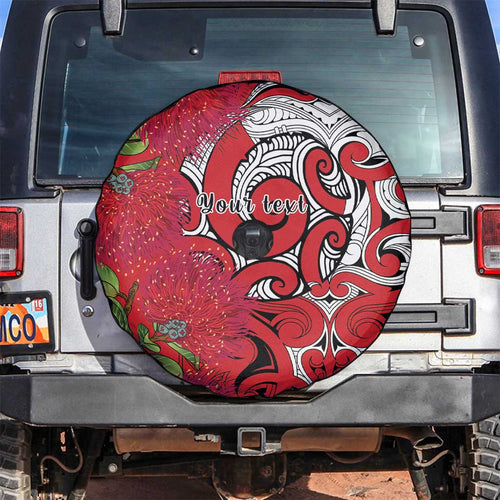 Personalised New Zealand Koru Pohutukawa Spare Tire Cover Meri Kirihimete Aroha for Christmas - Aussie Hoodie