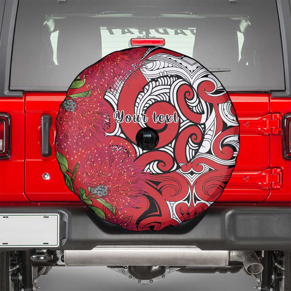 Personalised New Zealand Koru Pohutukawa Spare Tire Cover Meri Kirihimete Aroha for Christmas - Aussie Hoodie