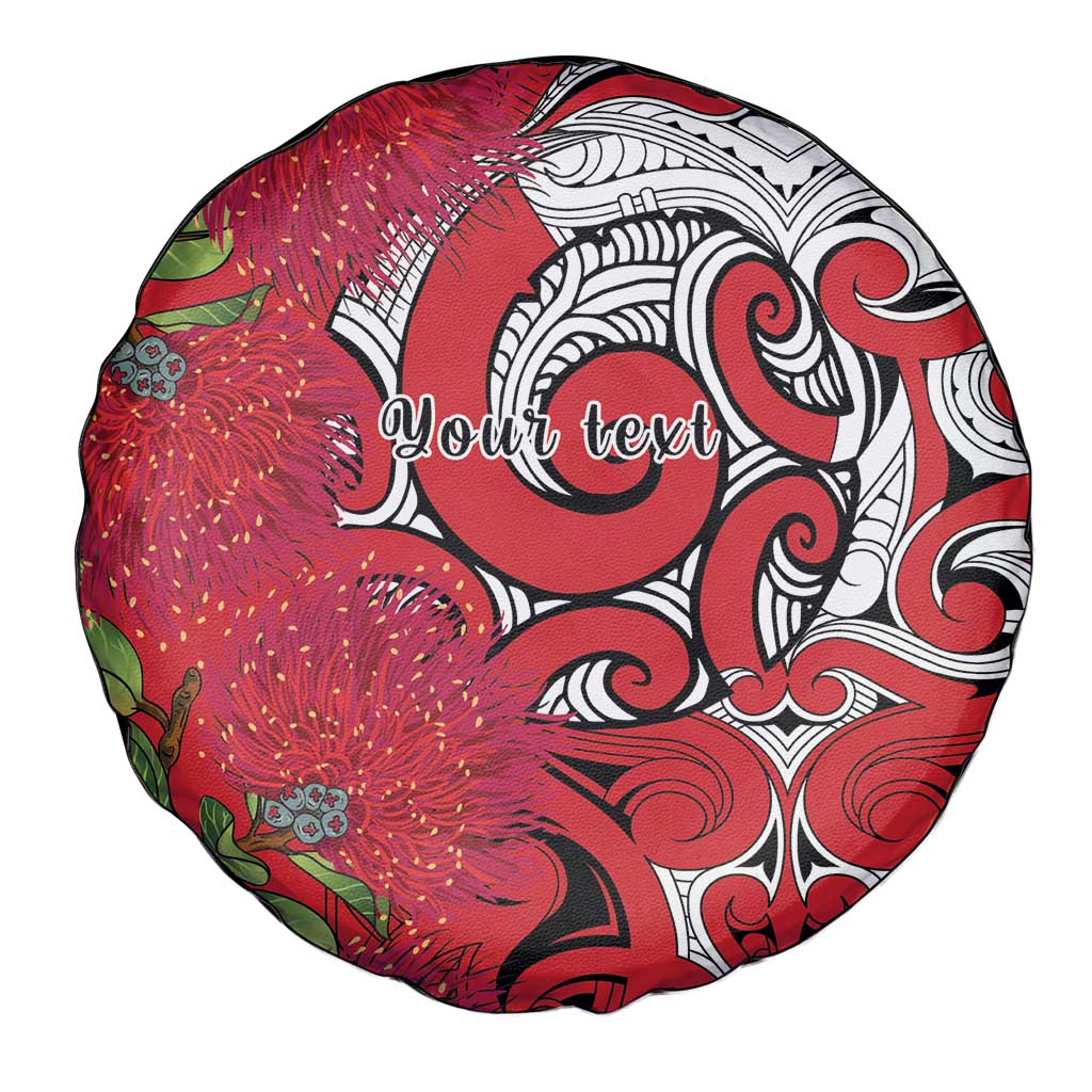 Personalised New Zealand Koru Pohutukawa Spare Tire Cover Meri Kirihimete Aroha for Christmas - Aussie Hoodie
