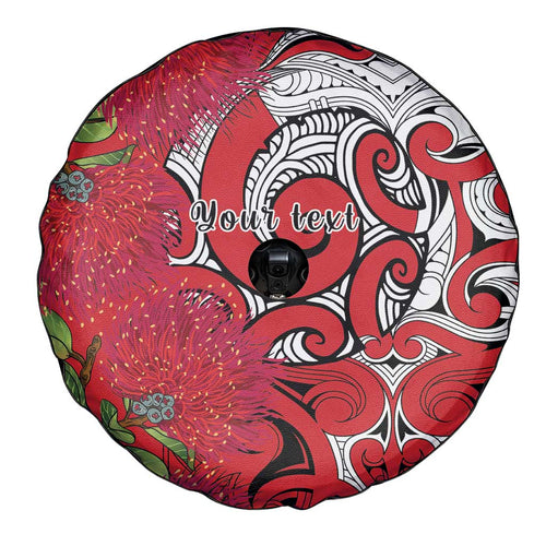 Personalised New Zealand Koru Pohutukawa Spare Tire Cover Meri Kirihimete Aroha for Christmas - Aussie Hoodie