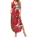 Personalised New Zealand Koru Pohutukawa Summer Maxi Dress Meri Kirihimete Aroha for Christmas - Aussie Hoodie