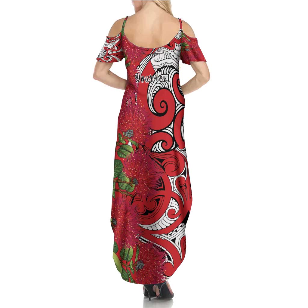 Personalised New Zealand Koru Pohutukawa Summer Maxi Dress Meri Kirihimete Aroha for Christmas - Aussie Hoodie